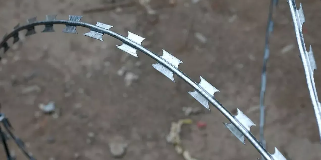 Core, tape and blades of razor wire